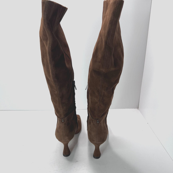 Sam Edelman Leigh Knee High Boots Side Zip Suede Upper Brown Womens 8.5 - Picture 6 of 10